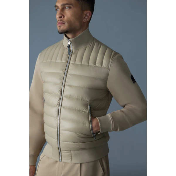 Mackage Collin-R Down Mixed Media Bomber Jacket in Light Camel