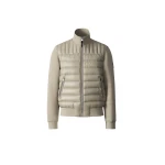 Mackage Collin-R Down Mixed Media Bomber Jacket in Light Camel Mackage Collin-R Down Mixed Media Bomber Jacket in Light Camel