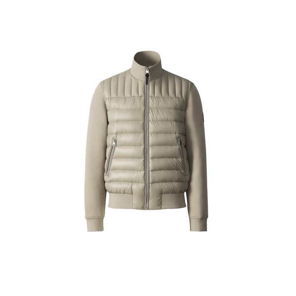 Mackage Collin-R Down Mixed Media Bomber Jacket in Light Camel
