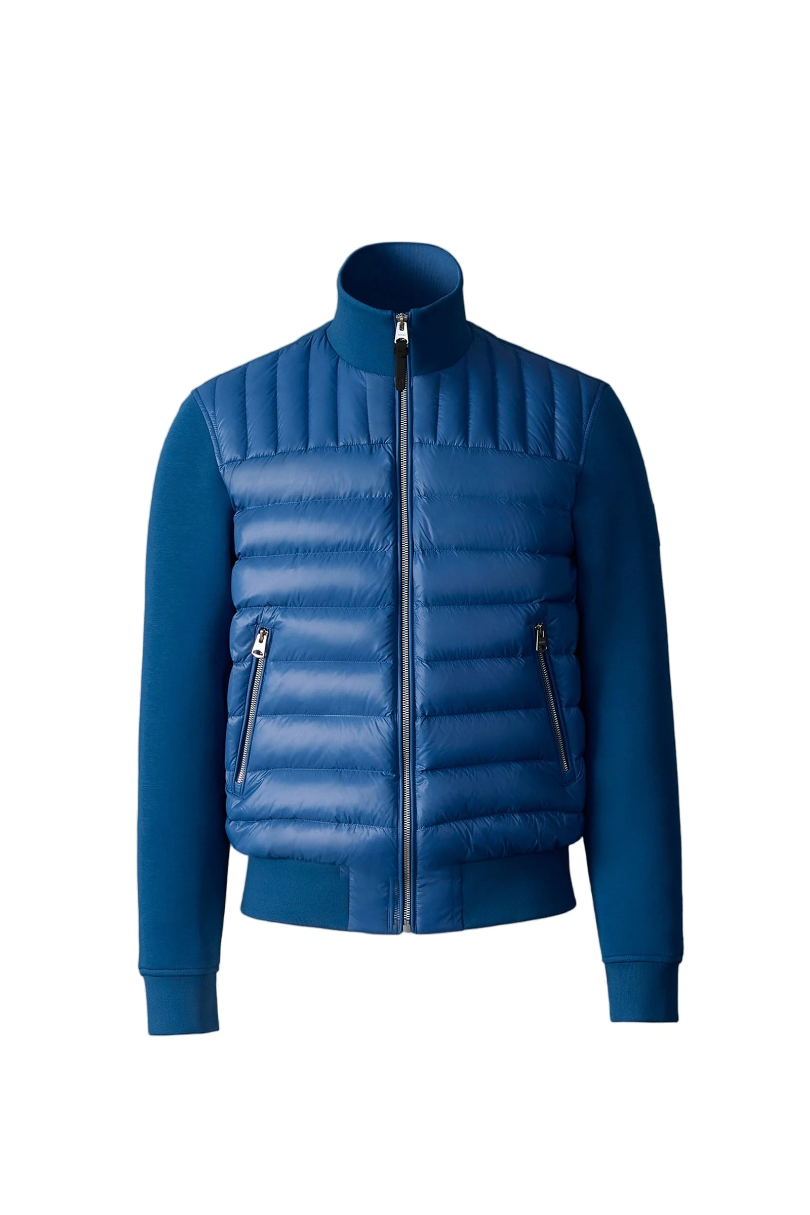 Mackage Collin-R Down Mixed Media Bomber Jacket in Tide Mackage Collin-R Down Mixed Media Bomber Jacket in Tide