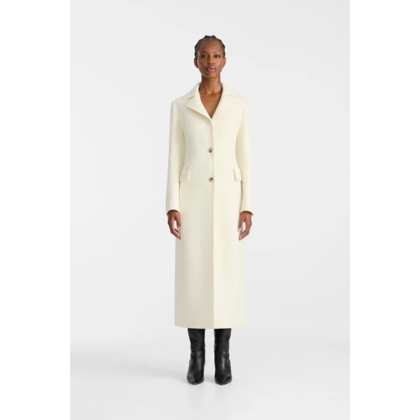corazon semi-fitted wool coat cream