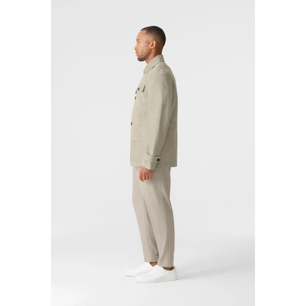 Mackage Danny-SU Suede Safari Jacket in Taupe