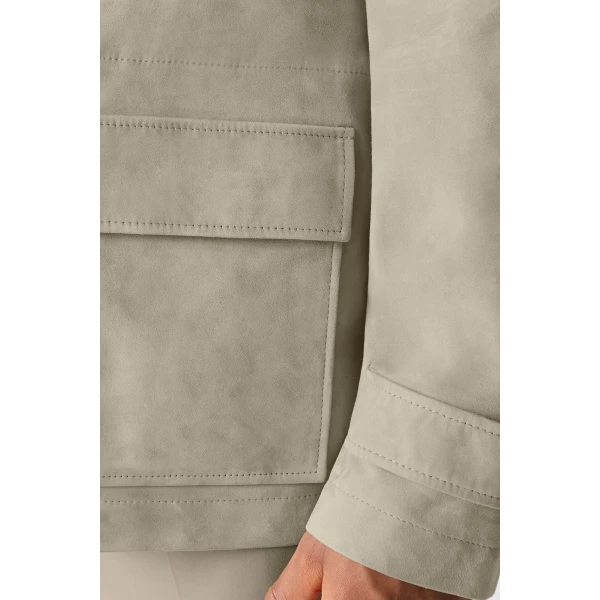 Mackage Danny-SU Suede Safari Jacket in Taupe