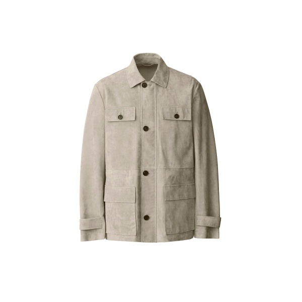 Mackage Danny-SU Suede Safari Jacket in Taupe