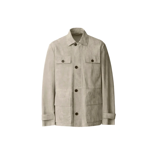 Danny-SU Suede Safari Jacket in Taupe
