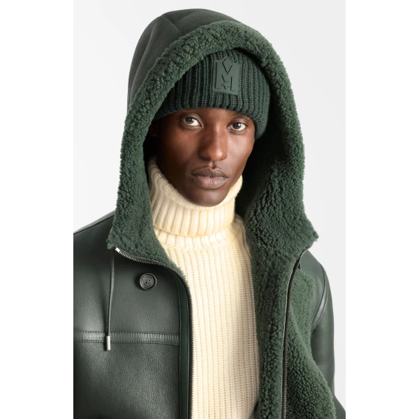 Mackage Darwin Shearling Duffle Coat in Evergreen