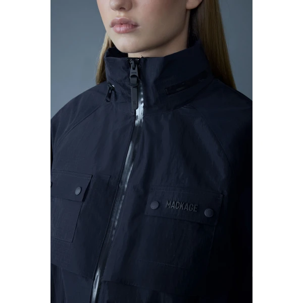 Mackage Devorah Seam-Sealed Rain Jacket in Navy