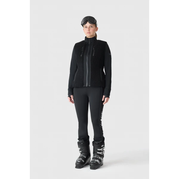 Mackage Dewi 3-In-1 Stretch Bonded Fleece and Teddy Ski Jacket in Black