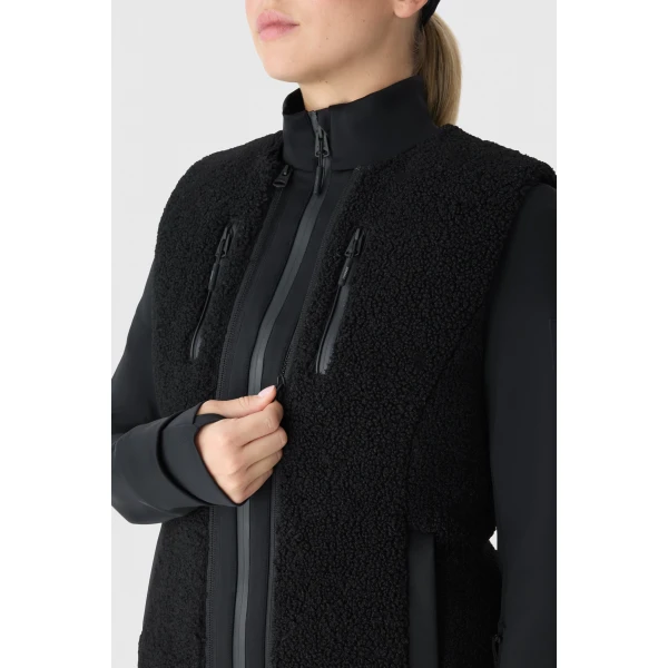 Mackage Dewi 3-In-1 Stretch Bonded Fleece and Teddy Ski Jacket in Black