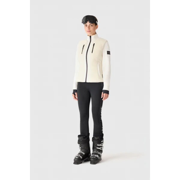 Mackage Dewi 3-In-1 Stretch Bonded Fleece and Teddy Ski Jacket in Cream