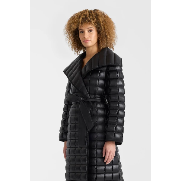 diva long down coat black