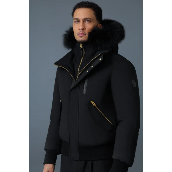 Mackage Dixon-BX 2-In-1 Nordic Tech Down Bomber in Black-Gold