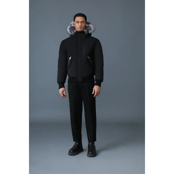 Mackage Dixon-X 2-In-1 Nordic Tech Down Bomber in Black-Silver