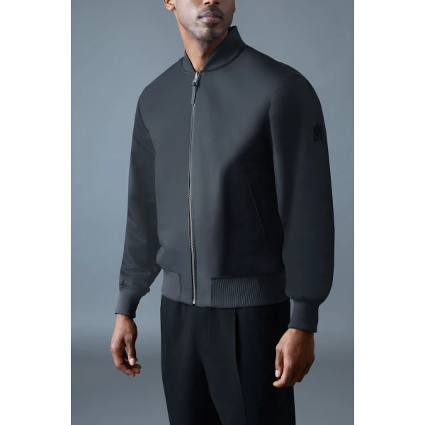 Mackage Easton-SA 2-In-1 Reversible Leather Bomber Jacket in Black-Carbon