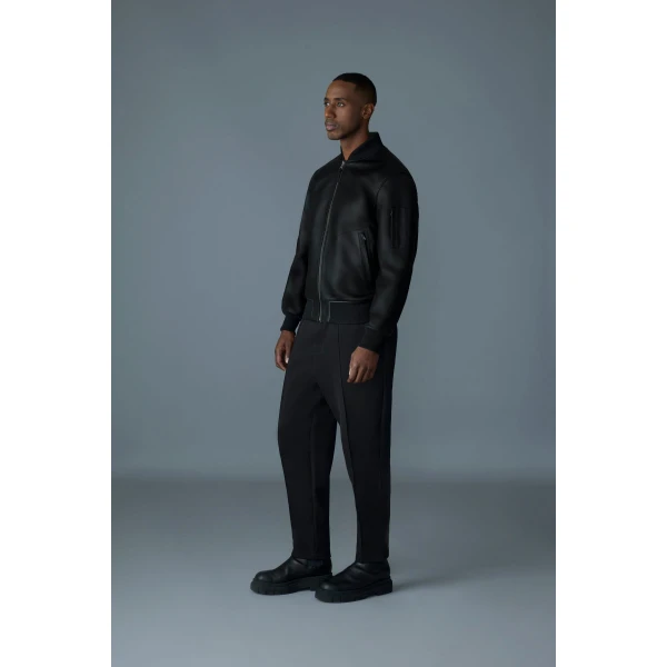 Mackage Easton-SA 2-In-1 Reversible Leather Bomber Jacket in Black