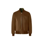 Mackage Easton-SA 2-In-1 Reversible Leather Bomber Jacket in Earth Brown