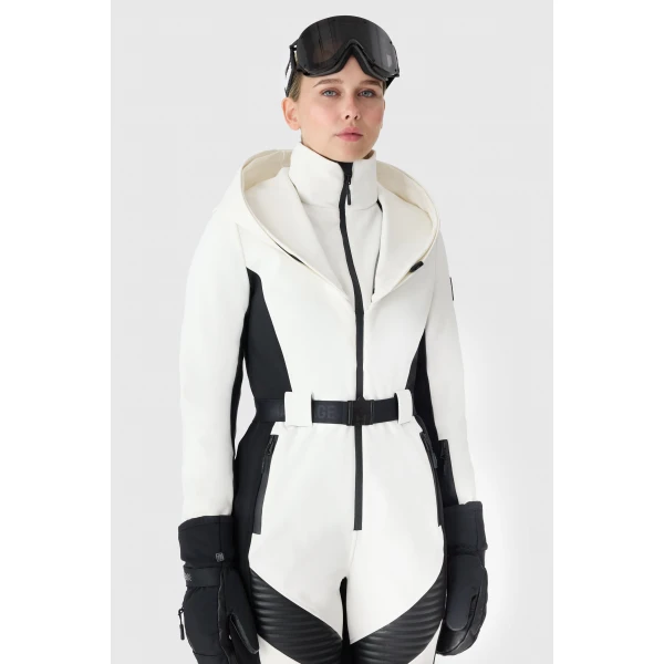 Mackage Elle-ZR Bonded Fleece Ski Suit in Off White