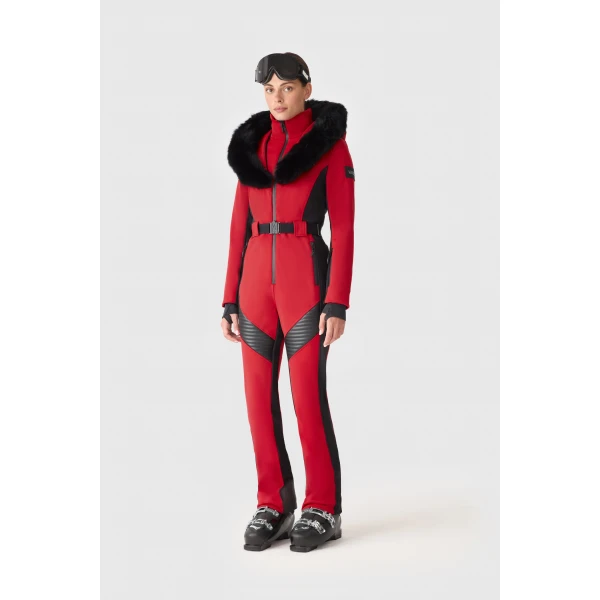 Mackage Elle-ZR Bonded Fleece Ski Suit in Red