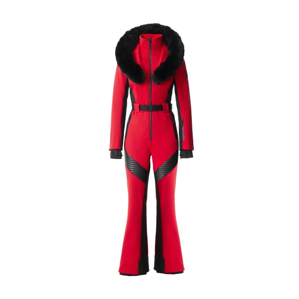 Mackage Elle-ZR Bonded Fleece Ski Suit in Red