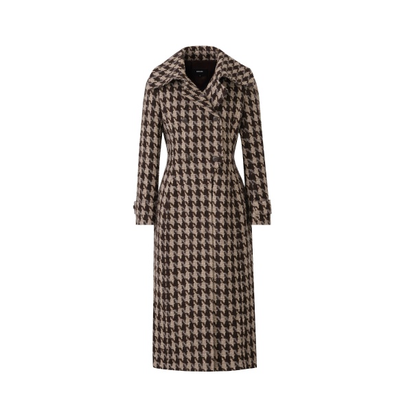 mackage elodie-bht fitted houndstooth patterned wool coat
