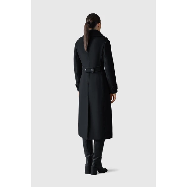elodie-r double face wool tailored coat black