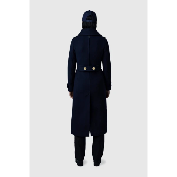 elodie-r double face wool tailored coat navy