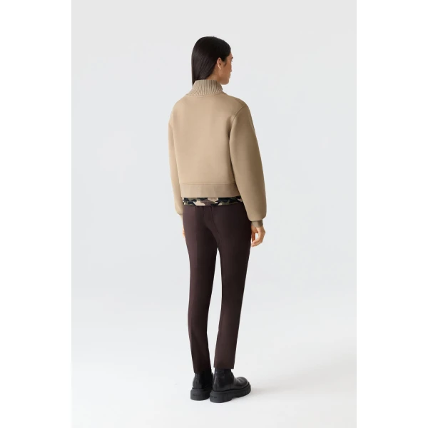 Mackage Elvira Quarter-Zip Cotton Sweatshirt in Light Camel