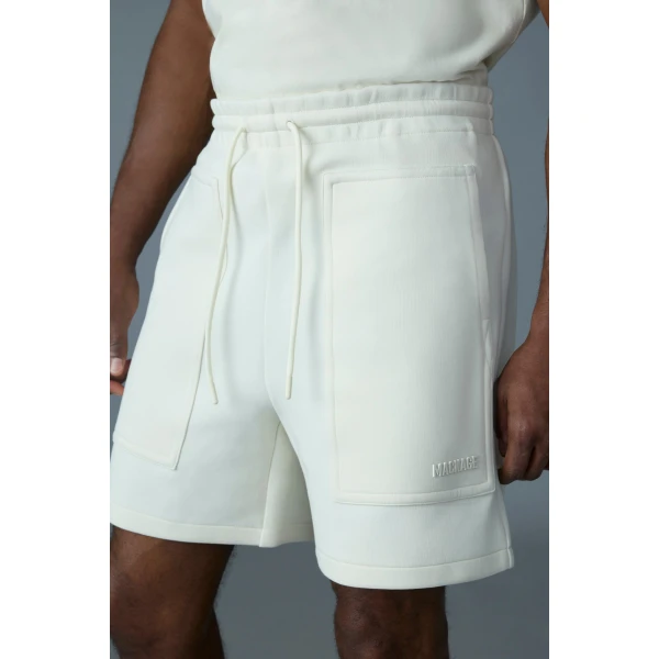 Mackage Elwood-R Double-Face Jersey Shorts in Cream