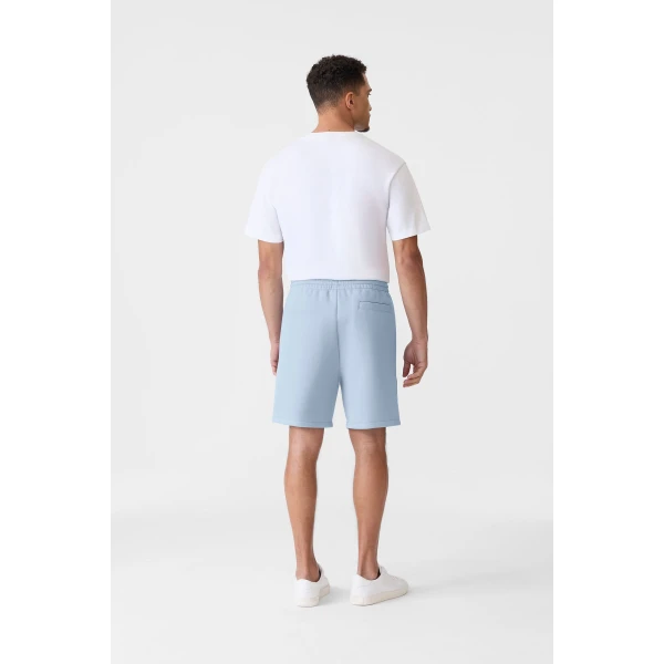 Mackage Elwood-R Double-Face Jersey Shorts in Fog Blue