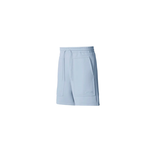 Mackage Elwood-R Double-Face Jersey Shorts in Fog Blue