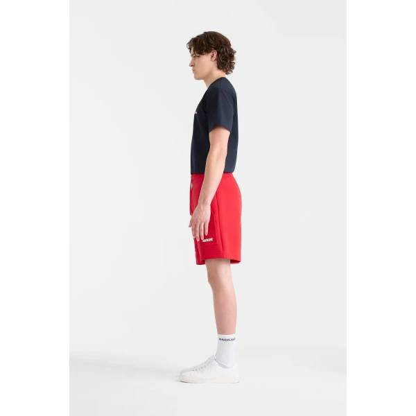 Mackage Elwood-R Double-Face Jersey Shorts in Lava-White