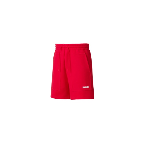 Mackage Elwood-R Double-Face Jersey Shorts in Lava-White