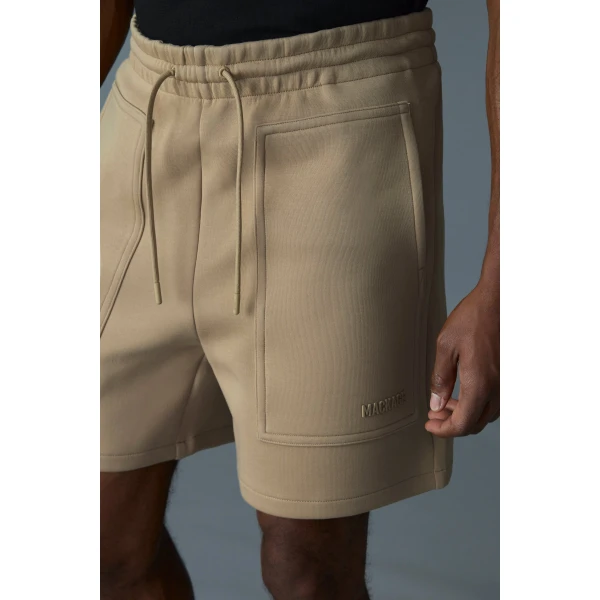 Mackage Elwood-R Double-Face Jersey Shorts in Light Camel