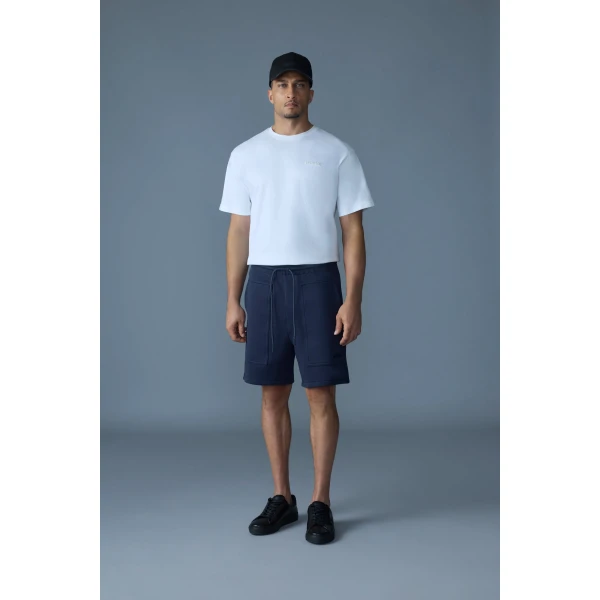 Mackage Elwood-R Double-Face Jersey Shorts in Navy