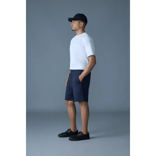 Mackage Elwood-R Double-Face Jersey Shorts in Navy