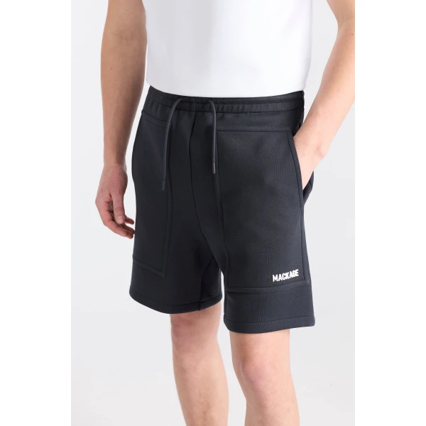 Mackage Elwood-R Double-Face Jersey Shorts in Navy-White