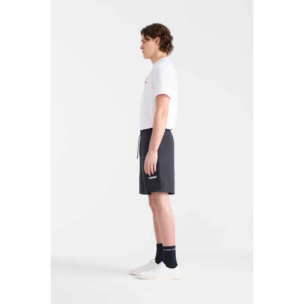 Mackage Elwood-R Double-Face Jersey Shorts in Navy-White