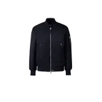 Mackage Emilio Satin Bomber Jacket in Navy