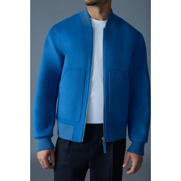 Mackage Emilio-W Wool Bomber Jacket in Tide