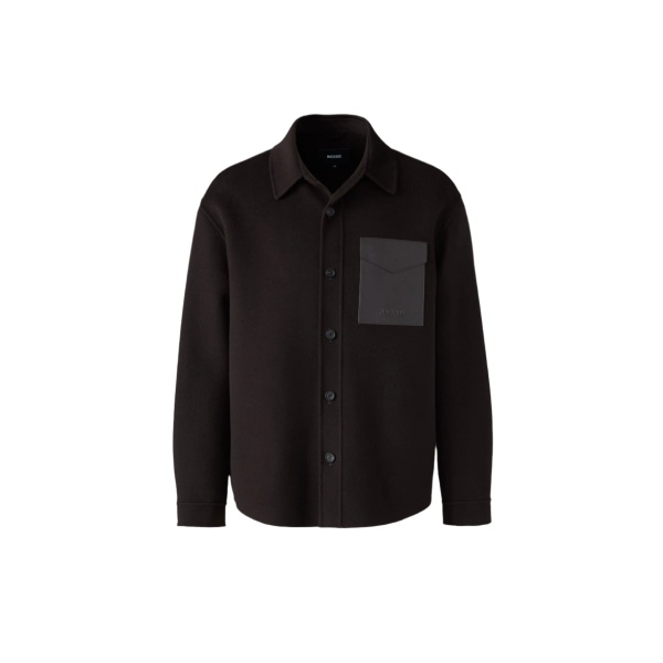 Mackage Emmanuel Double-Face Wool Overshirt in Coffee