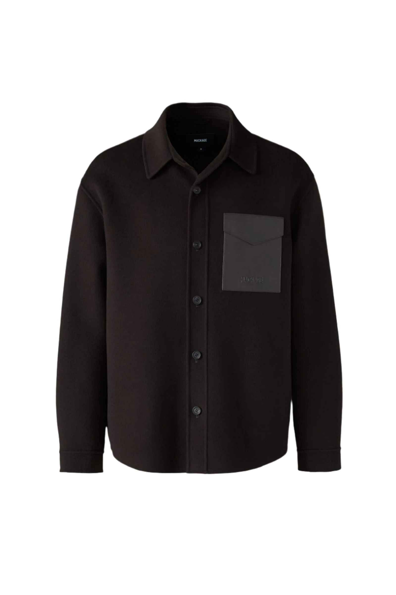 Mackage Emmanuel Double-Face Wool Overshirt in Coffee Mackage Emmanuel Double-Face Wool Overshirt in Coffee
