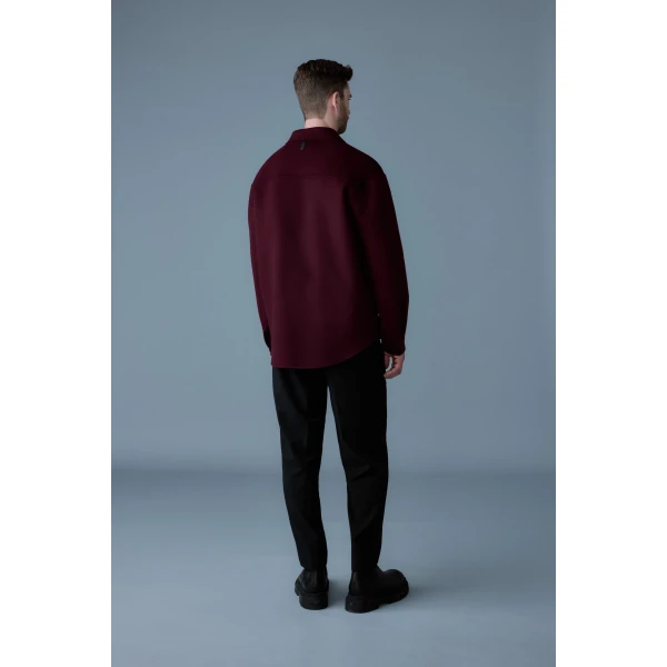 Mackage Emmanuel Double-Face Wool Overshirt in Garnet