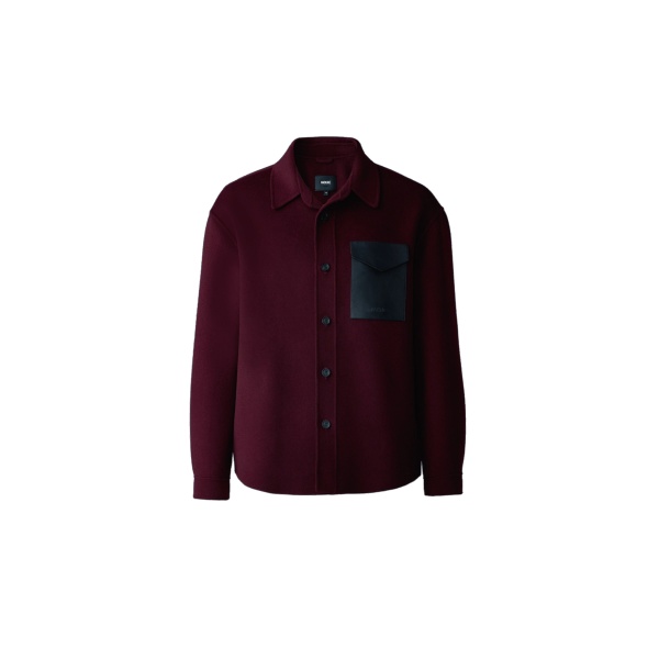 Mackage Emmanuel Double-Face Wool Overshirt in Garnet