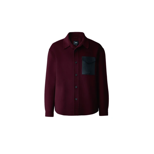 Emmanuel Double-Face Wool Overshirt in Garnet