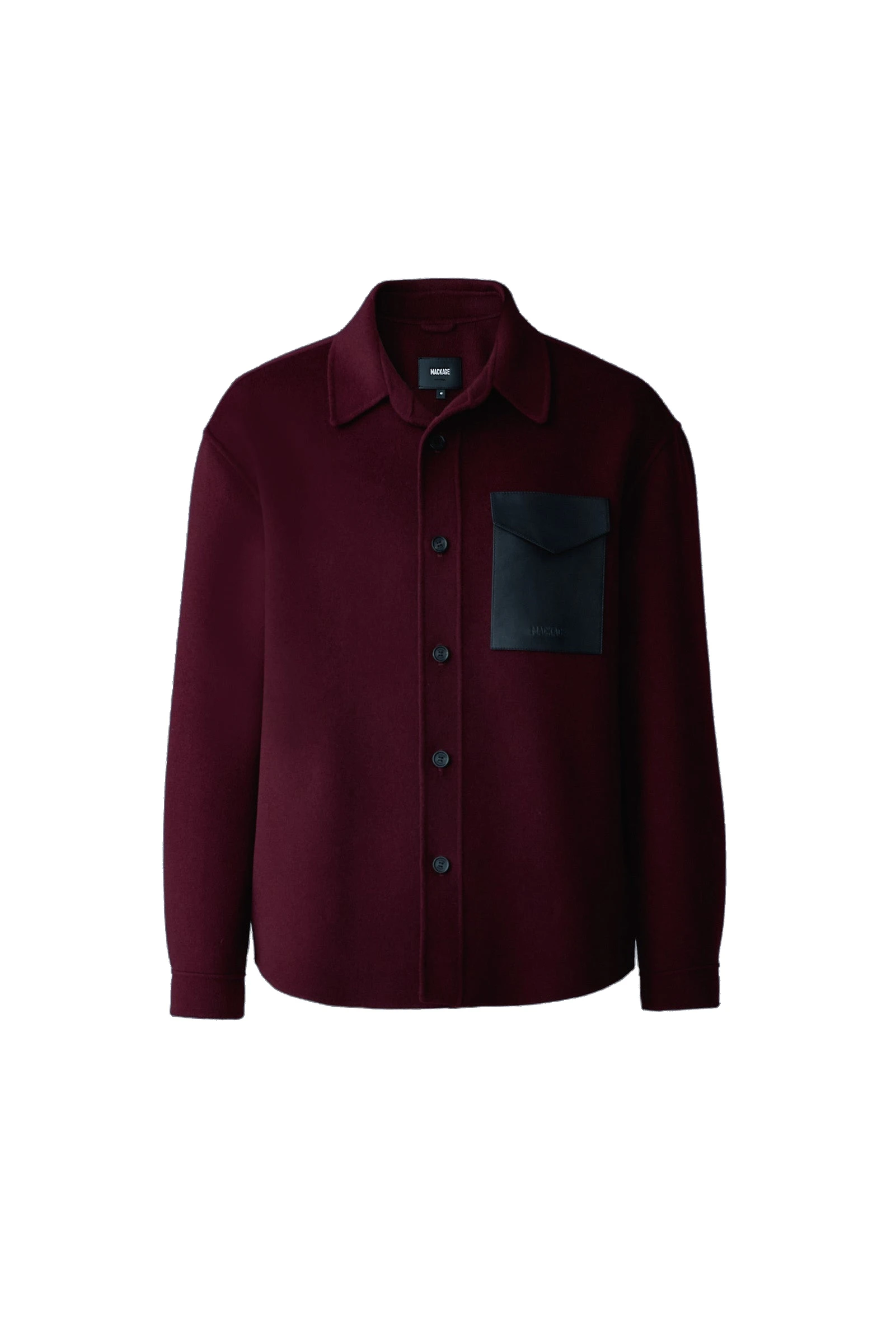 Mackage Emmanuel Double-Face Wool Overshirt in Garnet Mackage Emmanuel Double-Face Wool Overshirt in Garnet