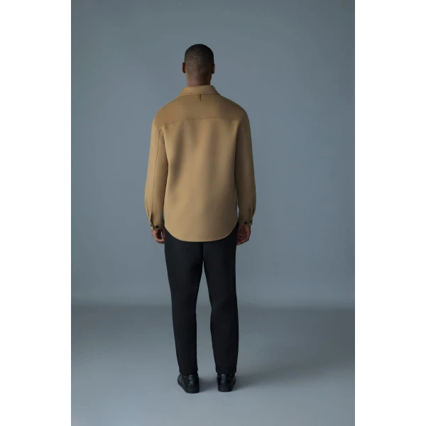 Mackage Emmanuel Double-Face Wool Overshirt in Light Camel