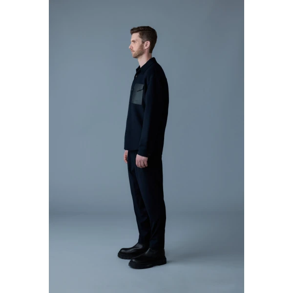 Mackage Emmanuel Double-Face Wool Overshirt in Navy