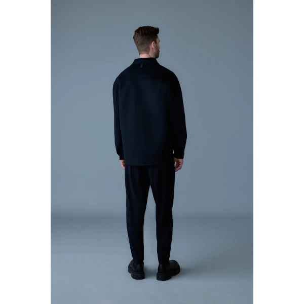 Mackage Emmanuel Double-Face Wool Overshirt in Navy