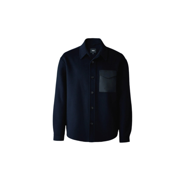 Mackage Emmanuel Double-Face Wool Overshirt in Navy