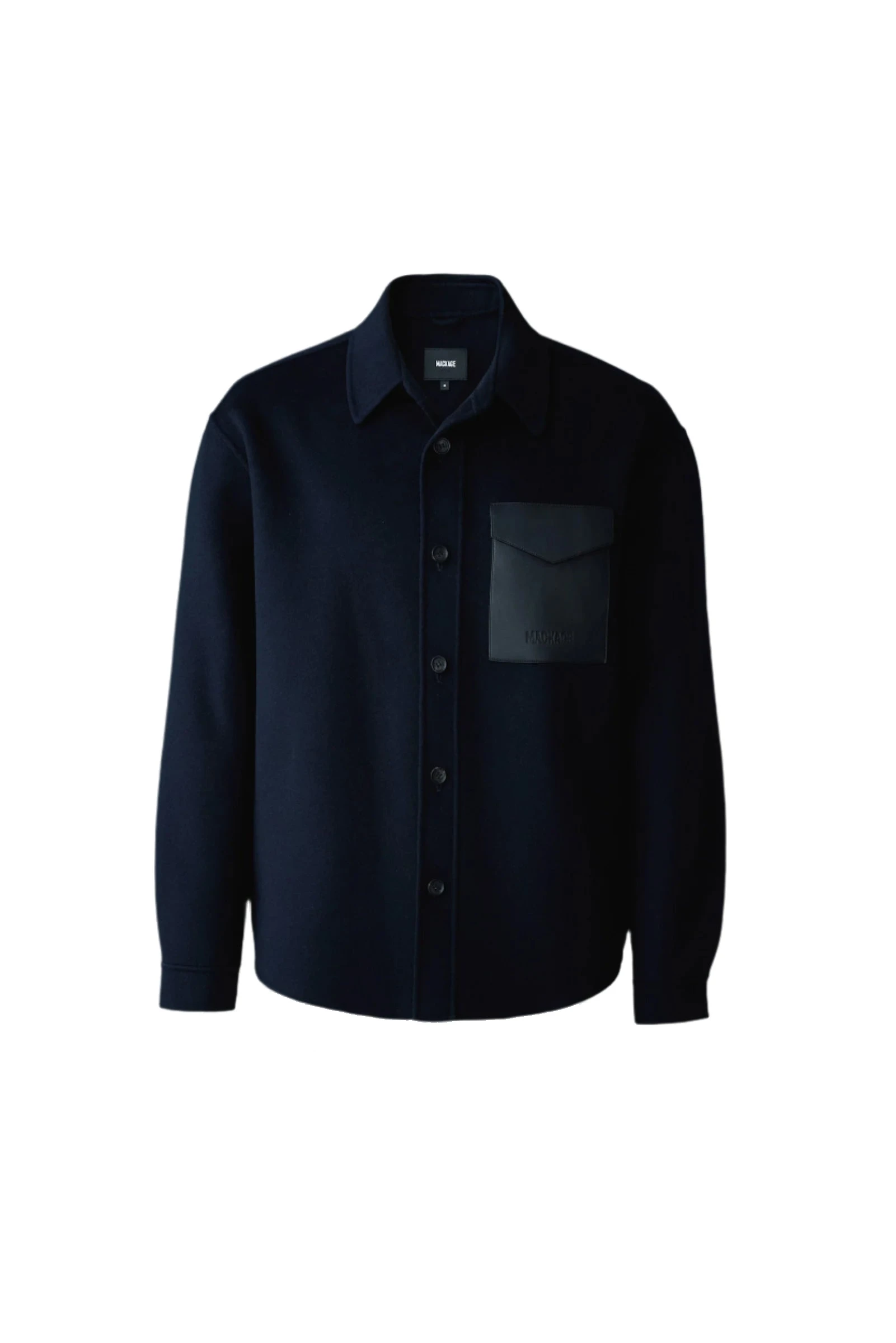 Mackage Emmanuel Double-Face Wool Overshirt in Navy Mackage Emmanuel Double-Face Wool Overshirt in Navy